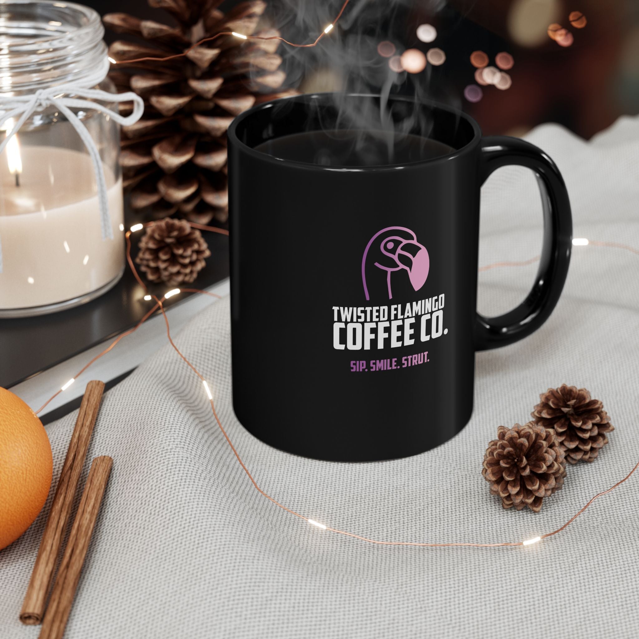 Twisted Flamingo Coffee Co. Black Mug - 11oz Coffee Cup